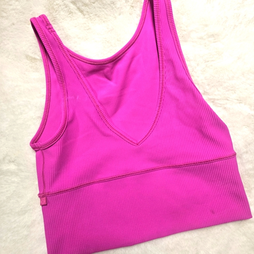Lululemon Power Pivot tank Top Rib-sonic Pink Size 6